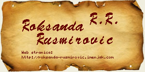 Roksanda Rusmirović vizit kartica